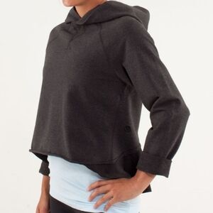 Lululemon Pull Me Over Hoodie Hooded Sweatshirt Heathered Dark Fairy Black Sz M